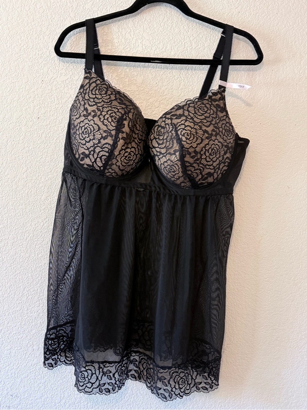 Daisy Fuentes Black Lace Babydoll Chemise - Women's Intimates 0201